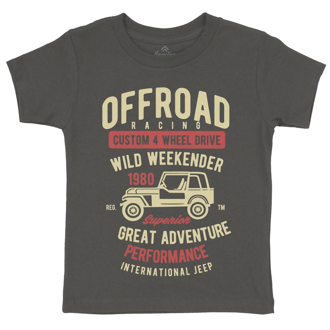 Off Road Racing Kids Organic Crew Neck T-Shirt Cars B433