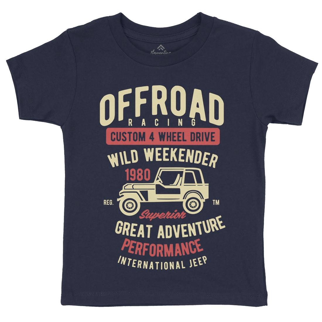 Off Road Racing Kids Crew Neck T-Shirt Cars B433