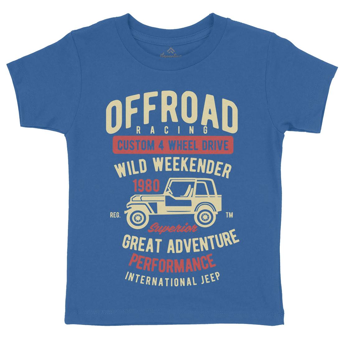 Off Road Racing Kids Organic Crew Neck T-Shirt Cars B433