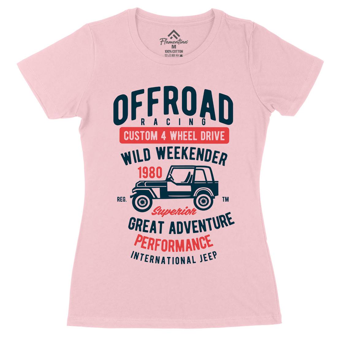 Off Road Racing Womens Organic Crew Neck T-Shirt Cars B433