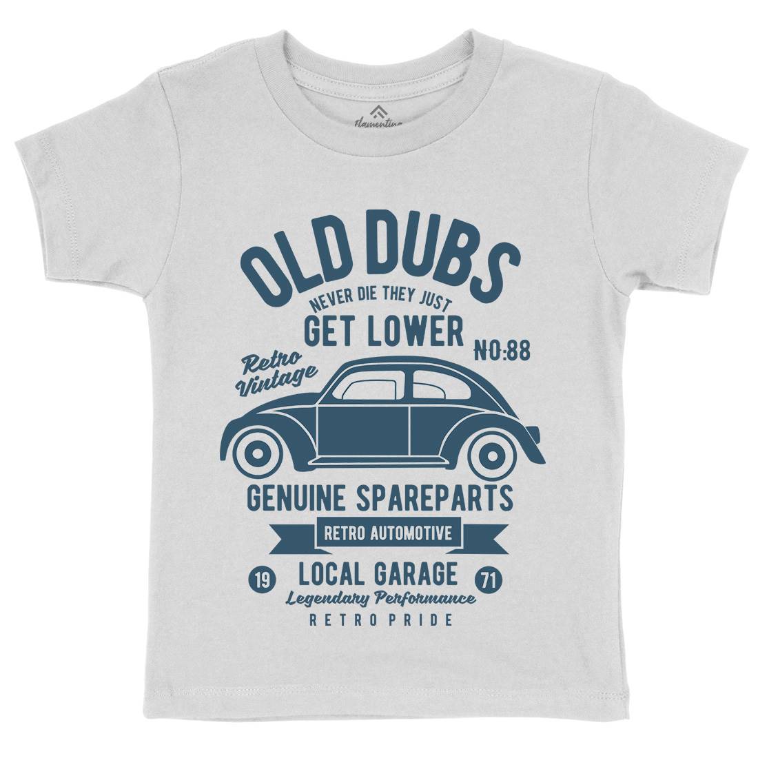 Old Dubs Kids Organic Crew Neck T-Shirt Cars B434