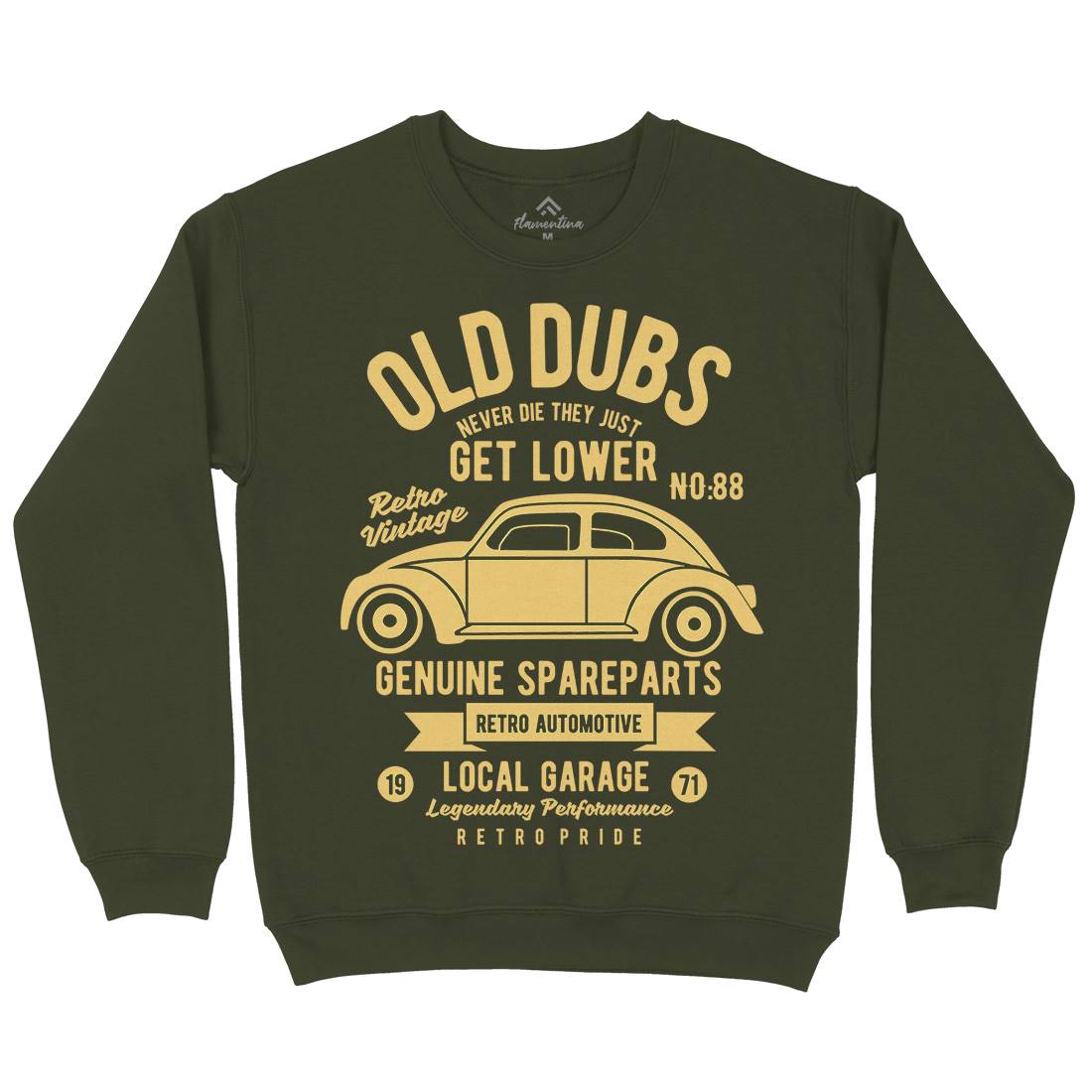 Old Dubs Mens Crew Neck Sweatshirt Cars B434