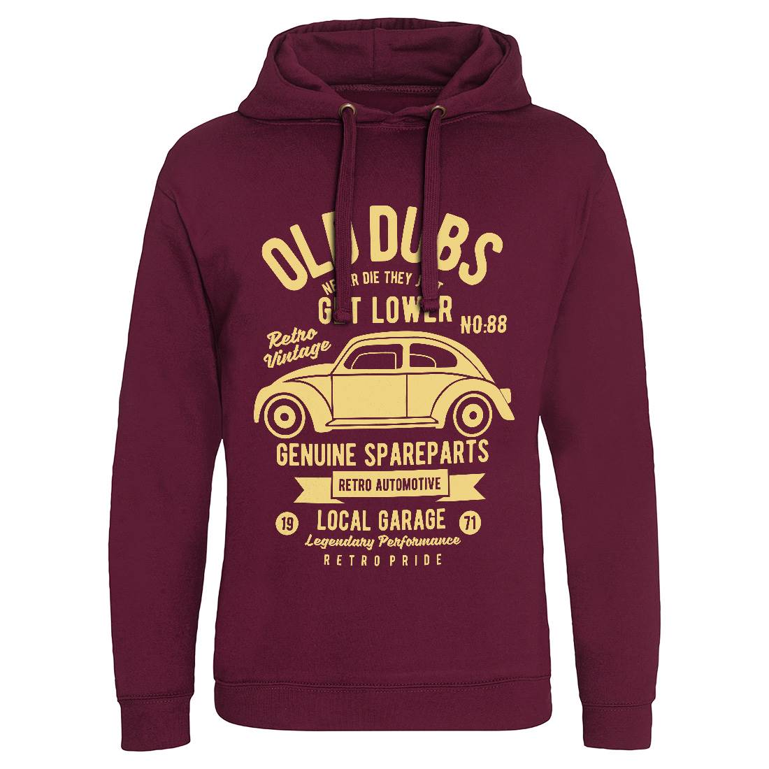 Old Dubs Mens Hoodie Without Pocket Cars B434