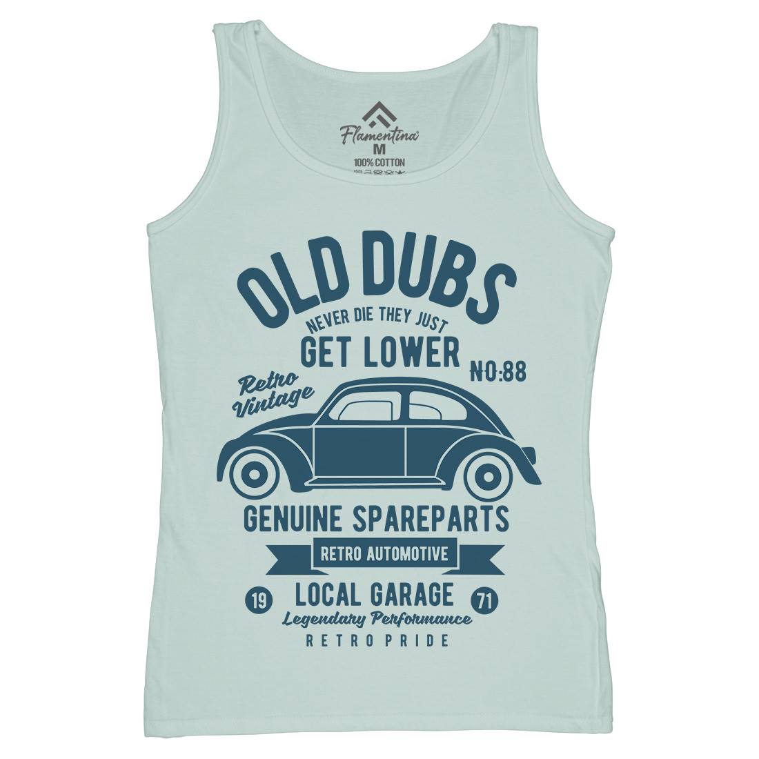 Old Dubs Womens Organic Tank Top Vest Cars B434