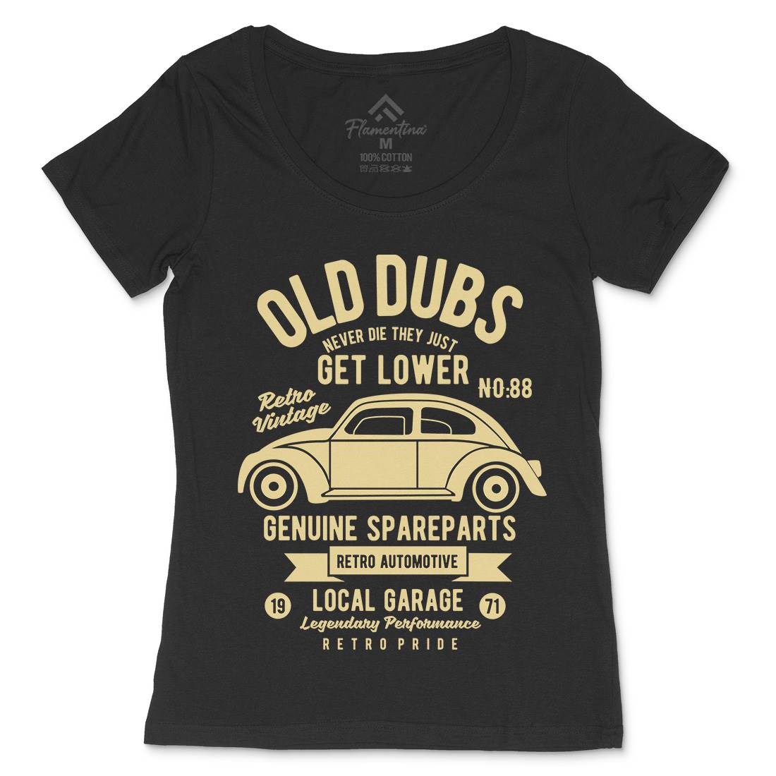 Old Dubs Womens Scoop Neck T-Shirt Cars B434