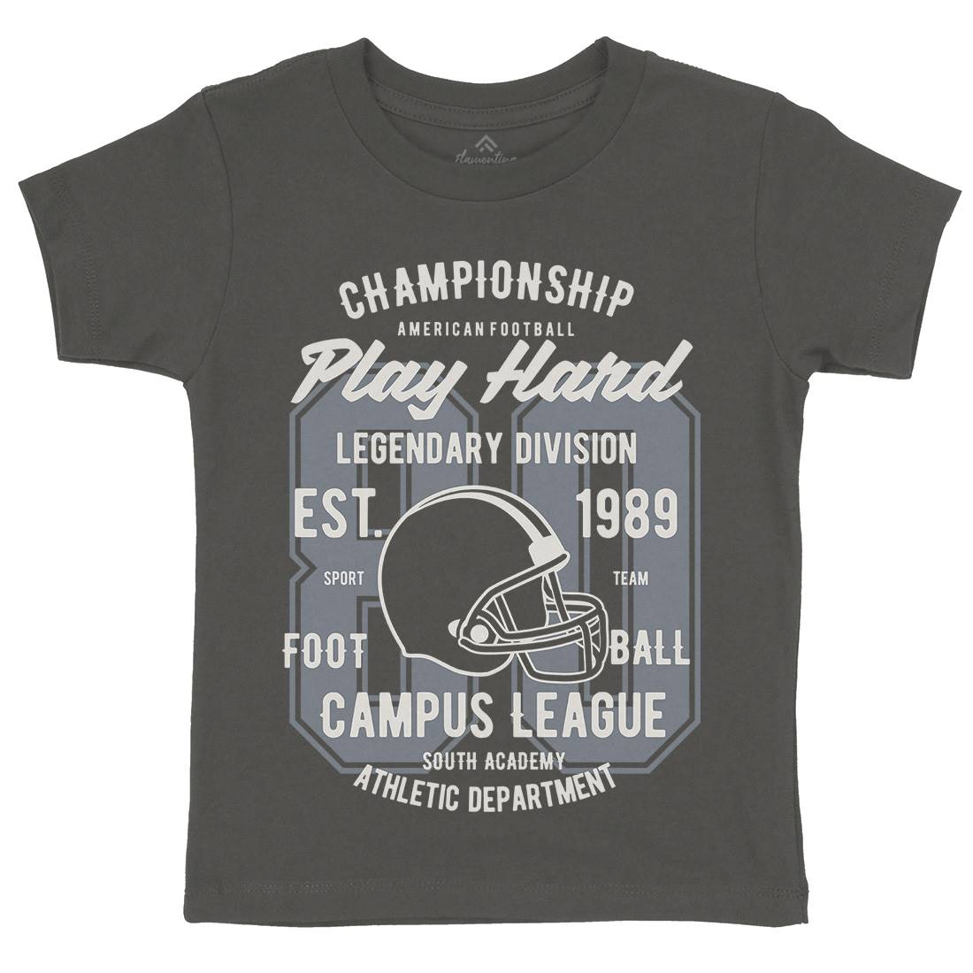Play Hard Football Kids Crew Neck T-Shirt Sport B435