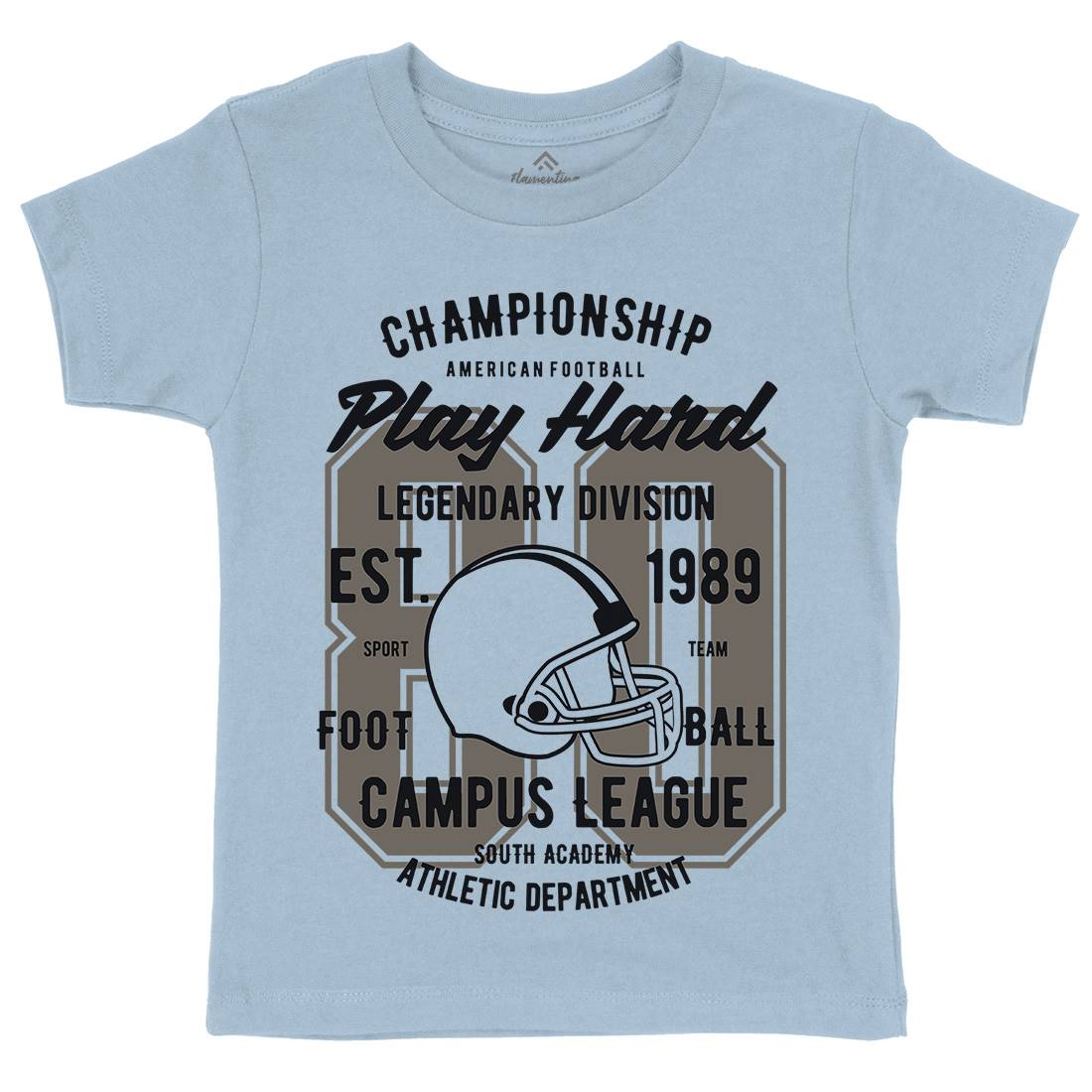 Play Hard Football Kids Crew Neck T-Shirt Sport B435
