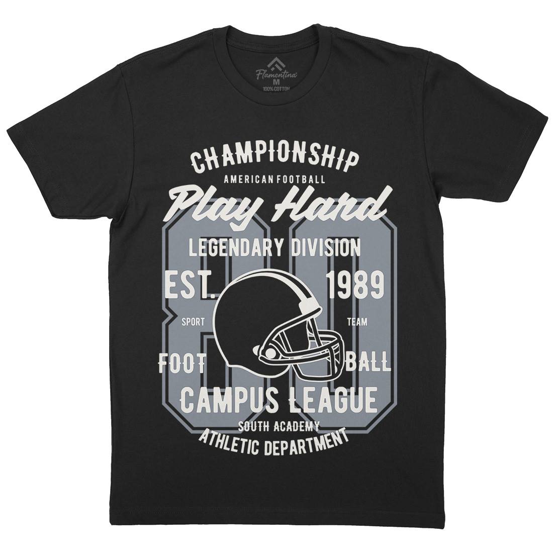 Play Hard Football Mens Crew Neck T-Shirt Sport B435