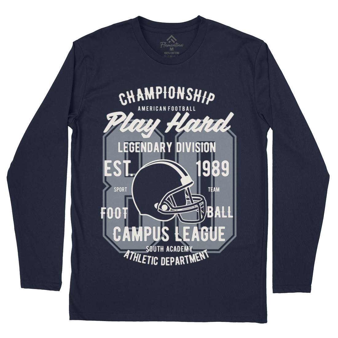Play Hard Football Mens Long Sleeve T-Shirt Sport B435
