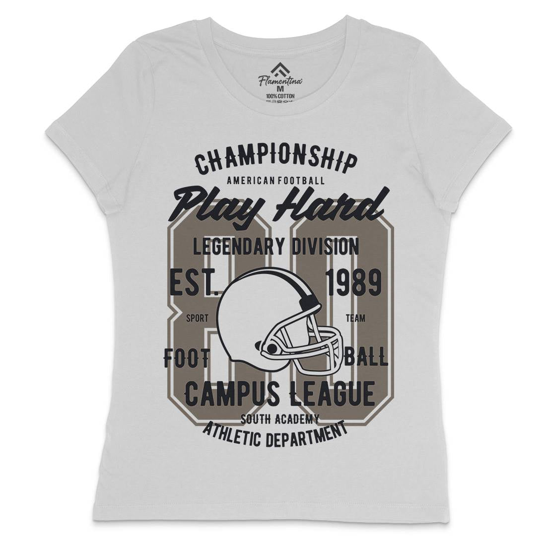 Play Hard Football Womens Crew Neck T-Shirt Sport B435