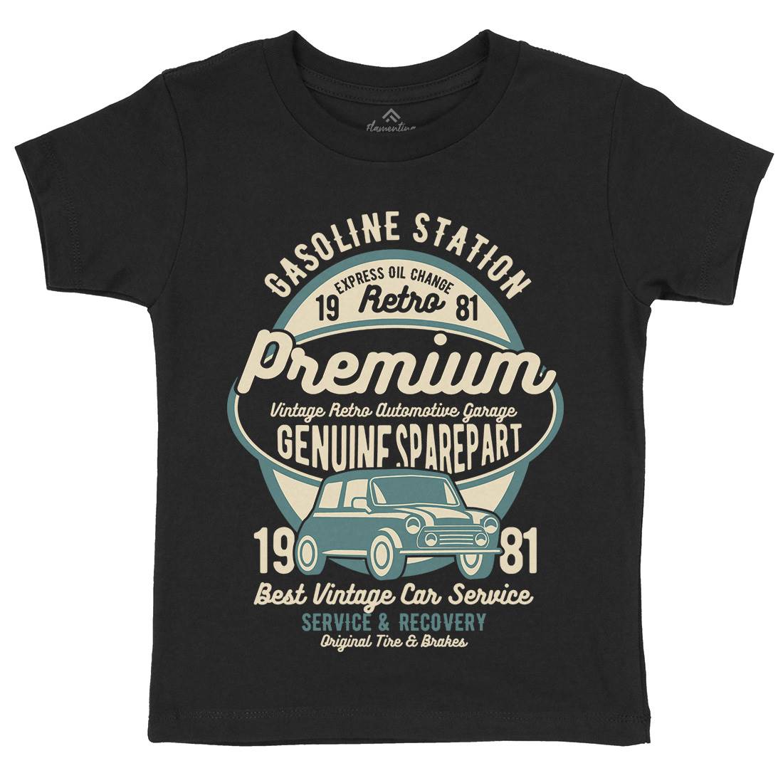 Premium Garage Kids Crew Neck T-Shirt Cars B436
