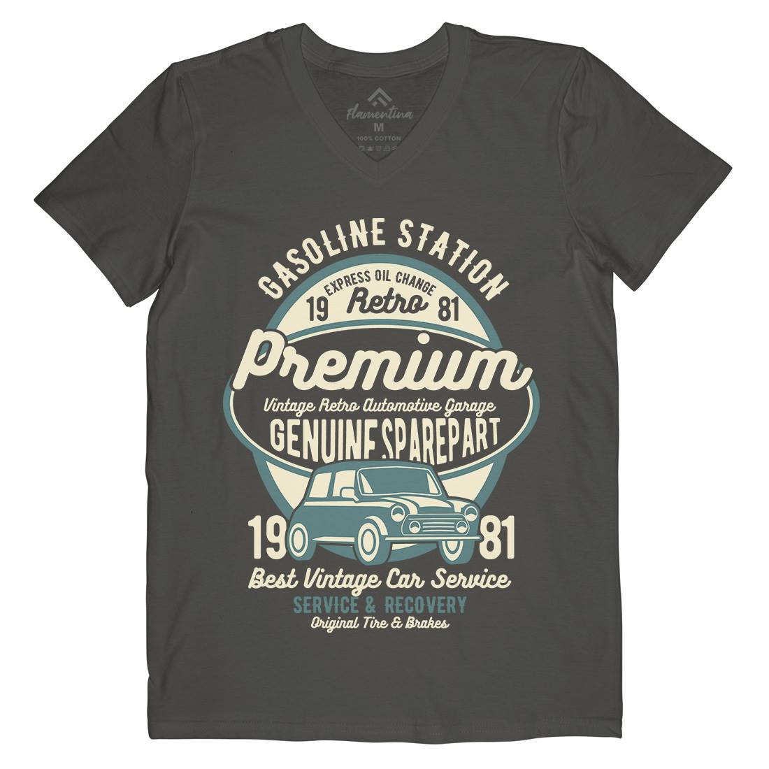 Premium Garage Mens V-Neck T-Shirt Cars B436