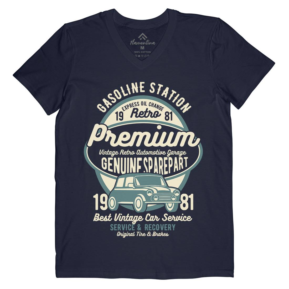 Premium Garage Mens V-Neck T-Shirt Cars B436