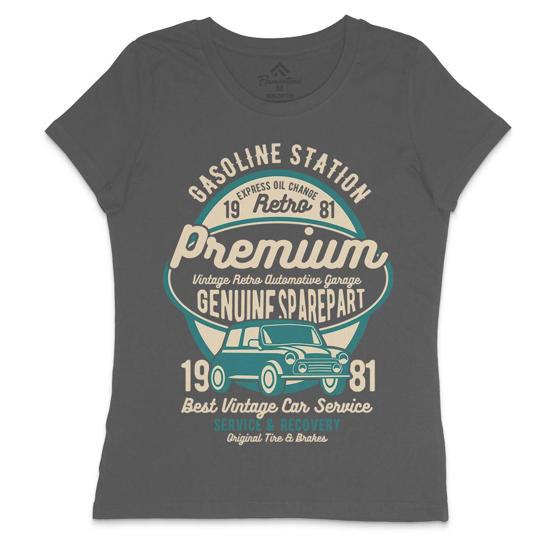 Premium Garage Womens Crew Neck T-Shirt Cars B436