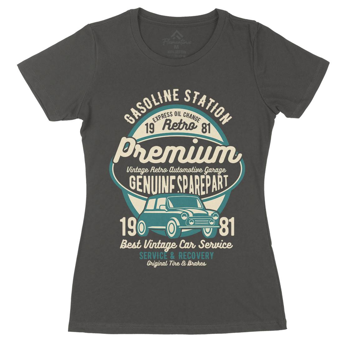 Premium Garage Womens Organic Crew Neck T-Shirt Cars B436