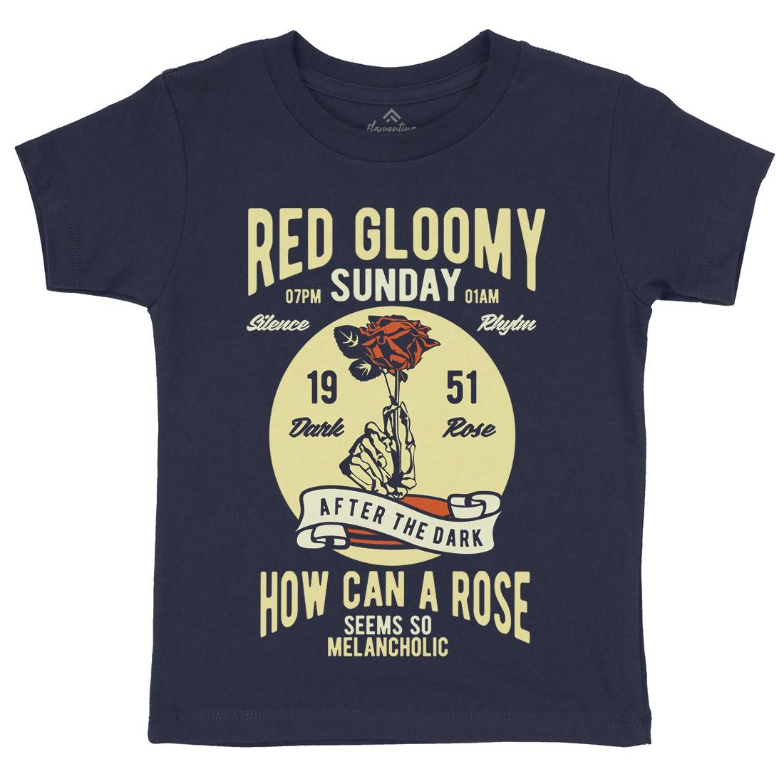 Red Gloomy Sunday Kids Crew Neck T-Shirt Retro B437