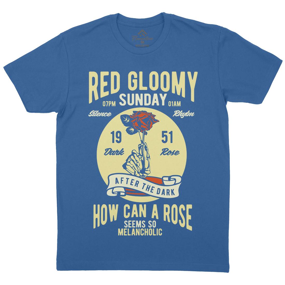 Red Gloomy Sunday Mens Crew Neck T-Shirt Retro B437