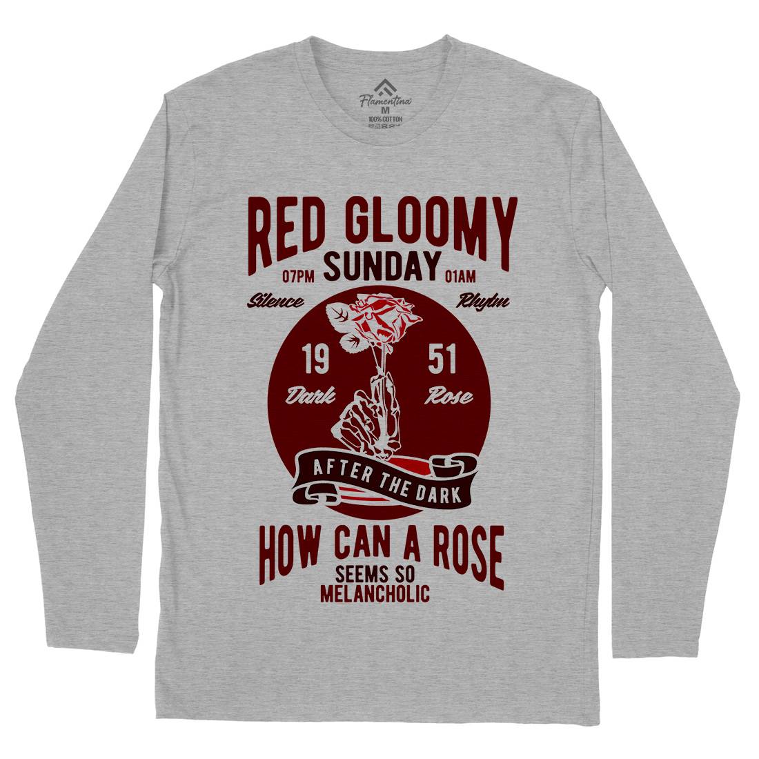 Red Gloomy Sunday Mens Long Sleeve T-Shirt Retro B437