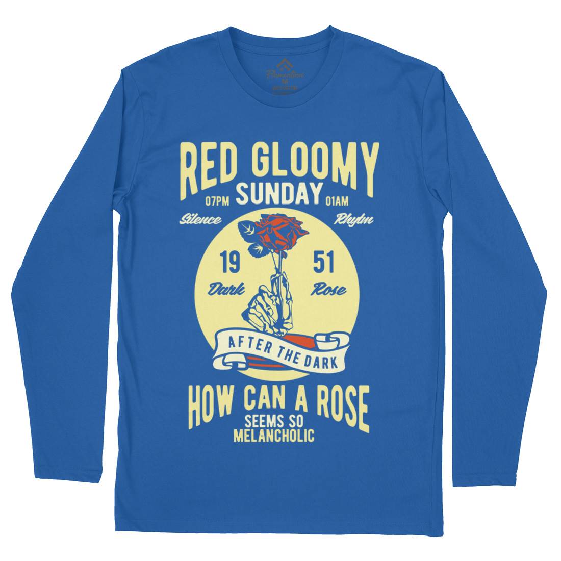 Red Gloomy Sunday Mens Long Sleeve T-Shirt Retro B437
