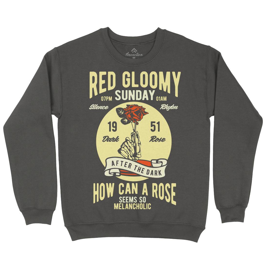 Red Gloomy Sunday Mens Crew Neck Sweatshirt Retro B437