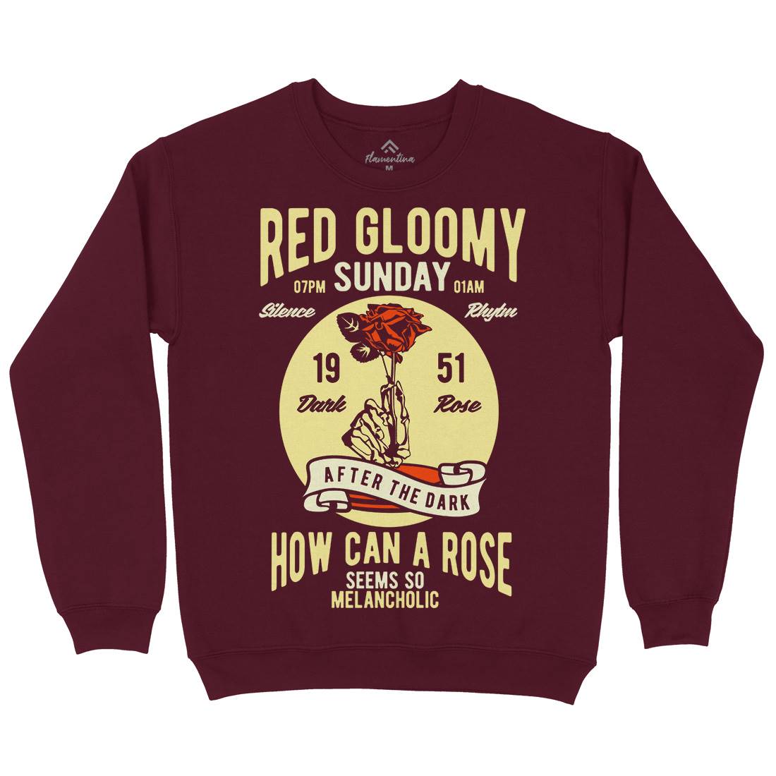 Red Gloomy Sunday Mens Crew Neck Sweatshirt Retro B437