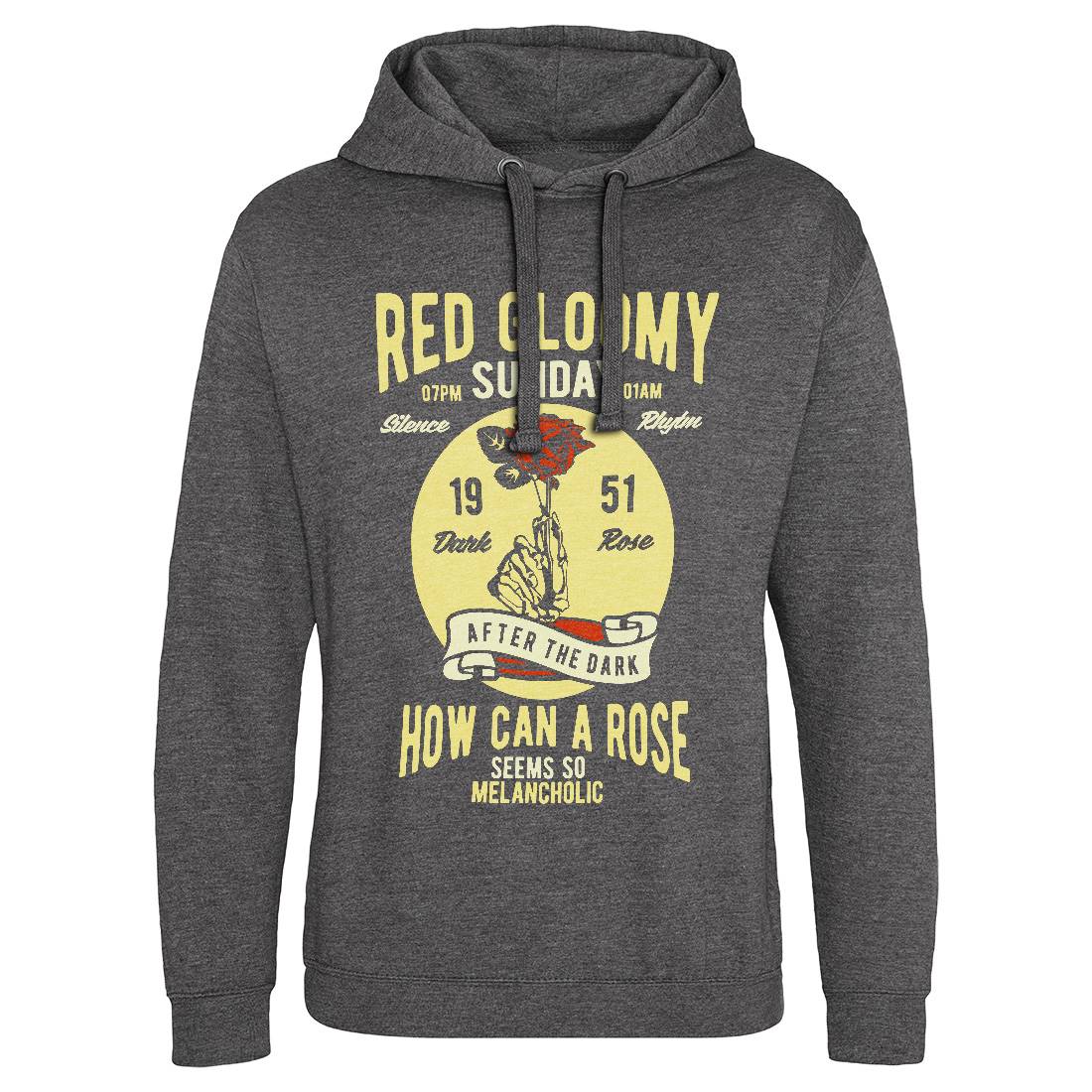 Red Gloomy Sunday Mens Hoodie Without Pocket Retro B437