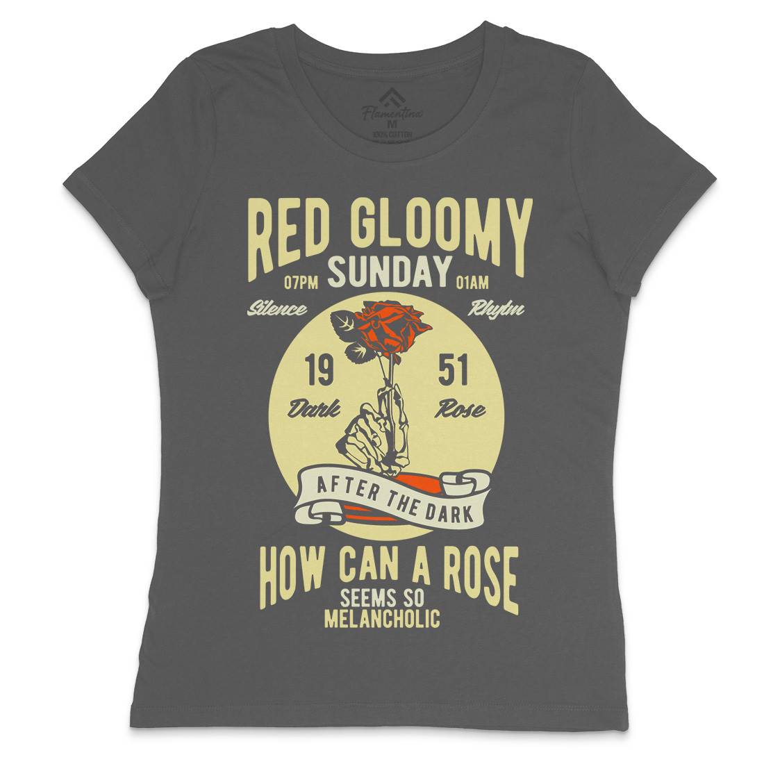 Red Gloomy Sunday Womens Crew Neck T-Shirt Retro B437