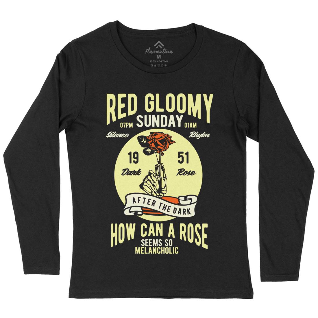 Red Gloomy Sunday Womens Long Sleeve T-Shirt Retro B437