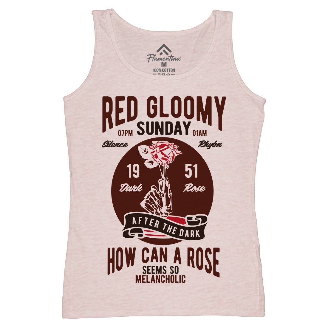 Red Gloomy Sunday Womens Organic Tank Top Vest Retro B437