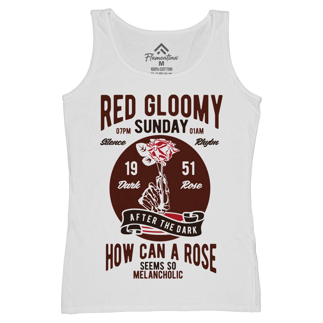 Red Gloomy Sunday Womens Organic Tank Top Vest Retro B437