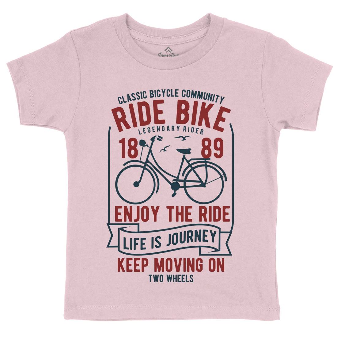 Ride Bike Kids Organic Crew Neck T-Shirt Bikes B438