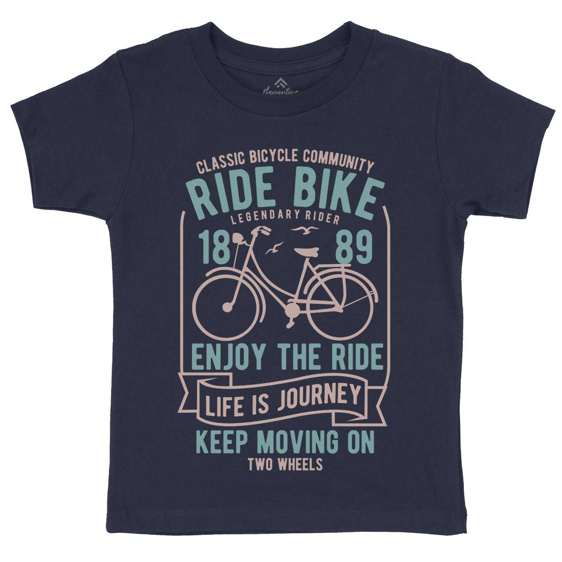 Ride Bike Kids Organic Crew Neck T-Shirt Bikes B438