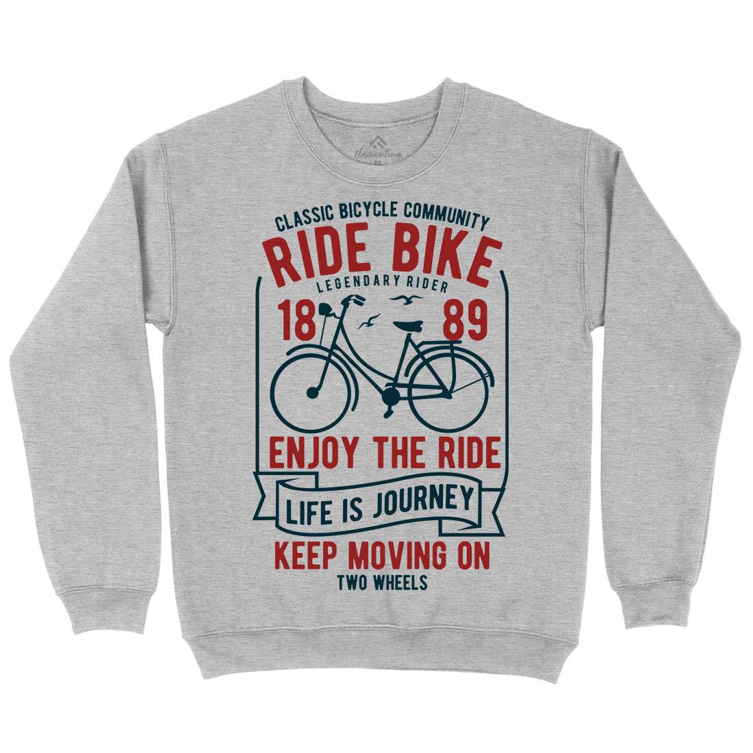 Ride Bike Mens Crew Neck Sweatshirt Bikes B438
