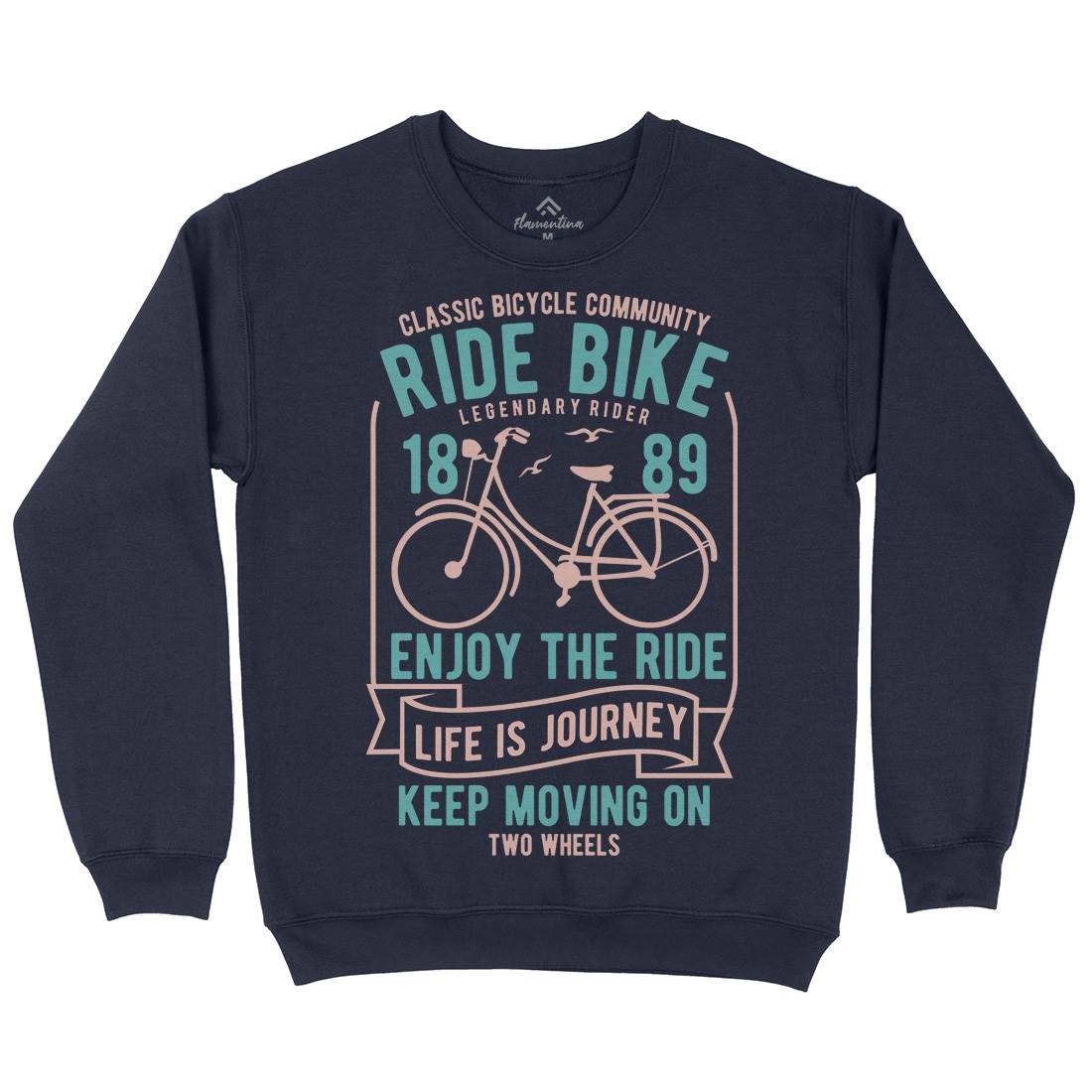 Ride Bike Mens Crew Neck Sweatshirt Bikes B438
