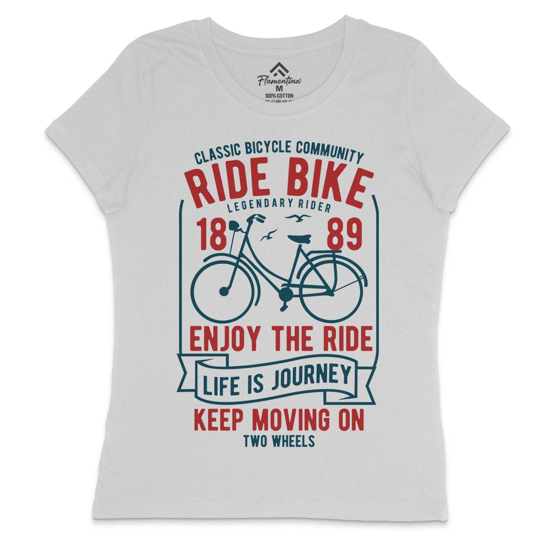 Ride Bike Womens Crew Neck T-Shirt Bikes B438