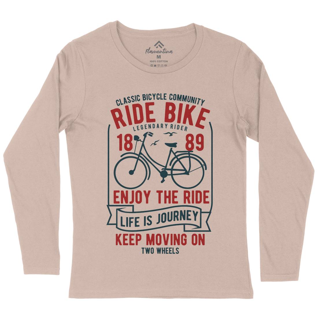 Ride Bike Womens Long Sleeve T-Shirt Bikes B438