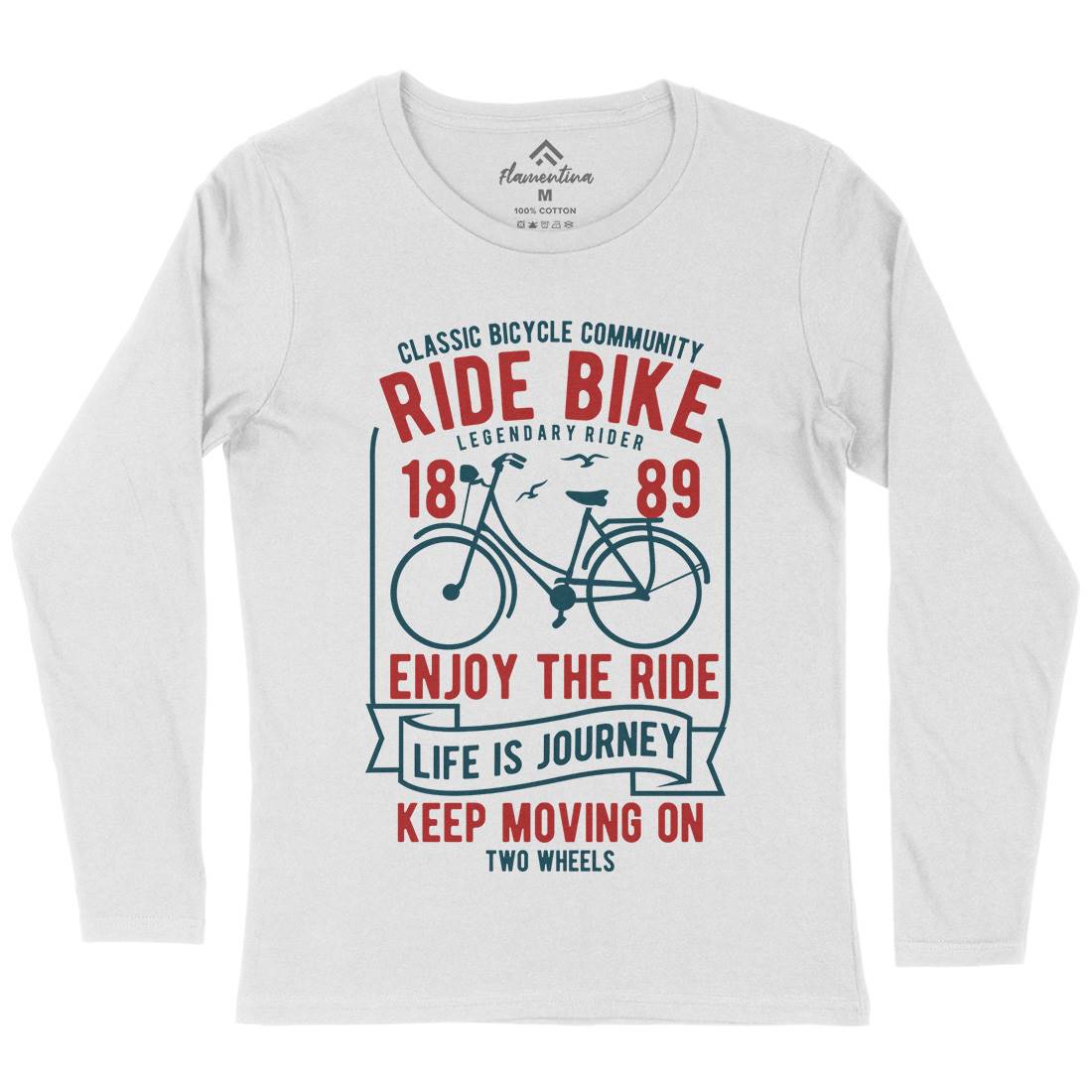 Ride Bike Womens Long Sleeve T-Shirt Bikes B438