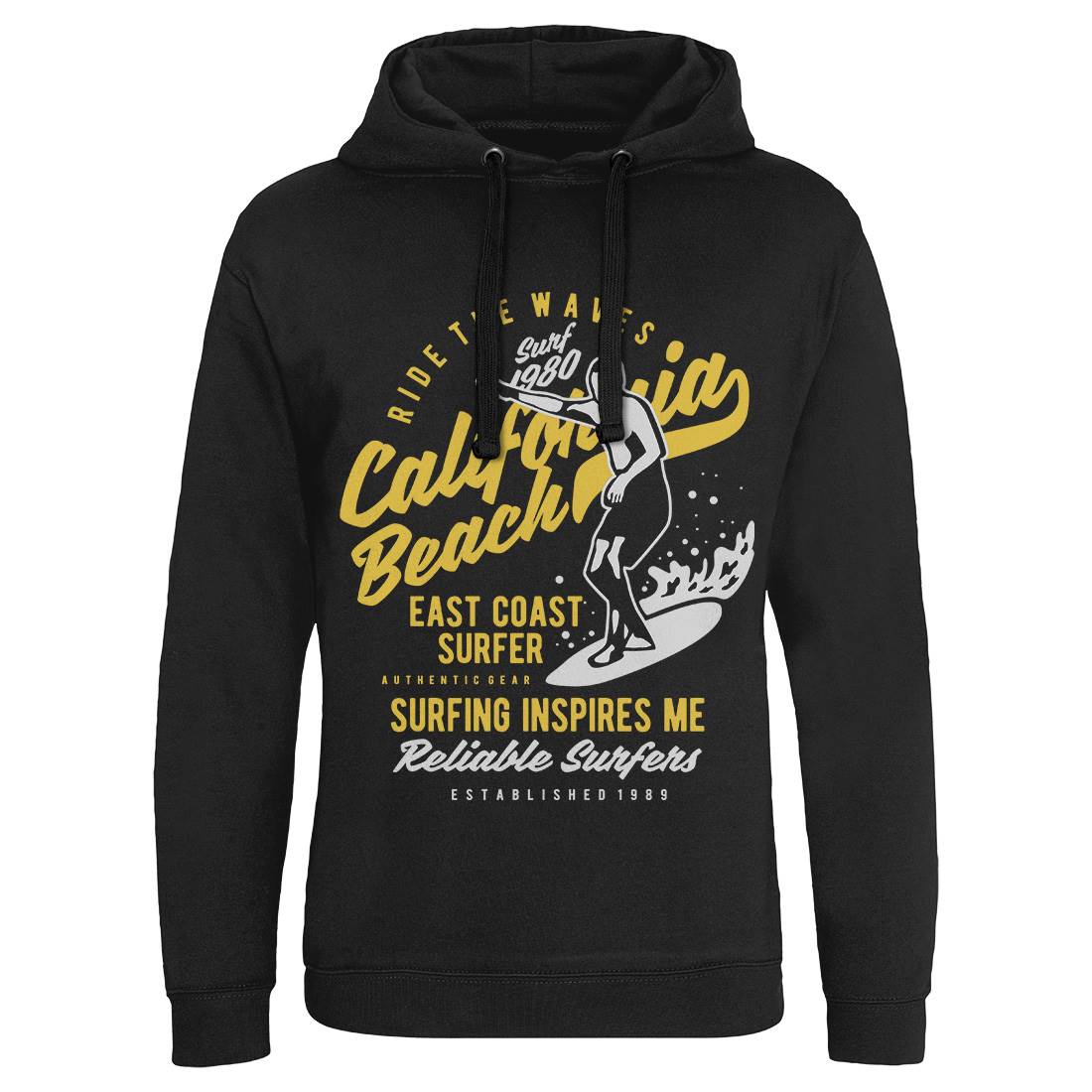 Ride The Waves In California Mens Hoodie Without Pocket Surf B439