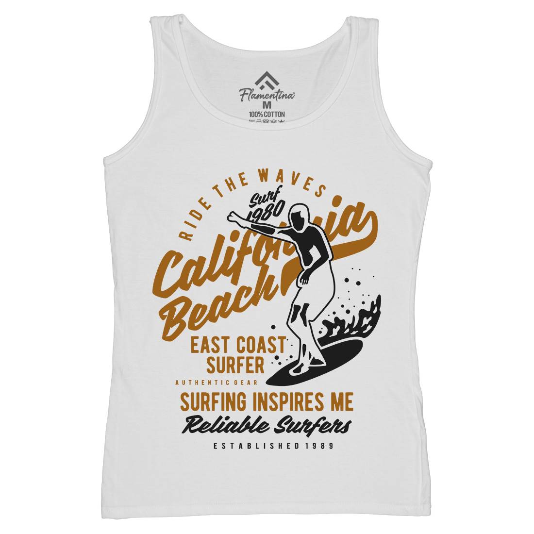Ride The Waves In California Womens Organic Tank Top Vest Surf B439