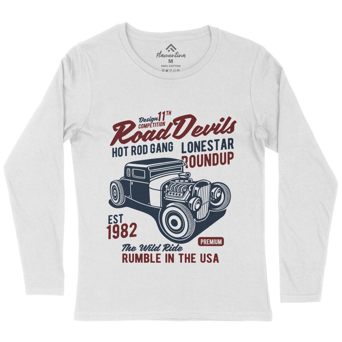 Road Devils Womens Long Sleeve T-Shirt Cars B440