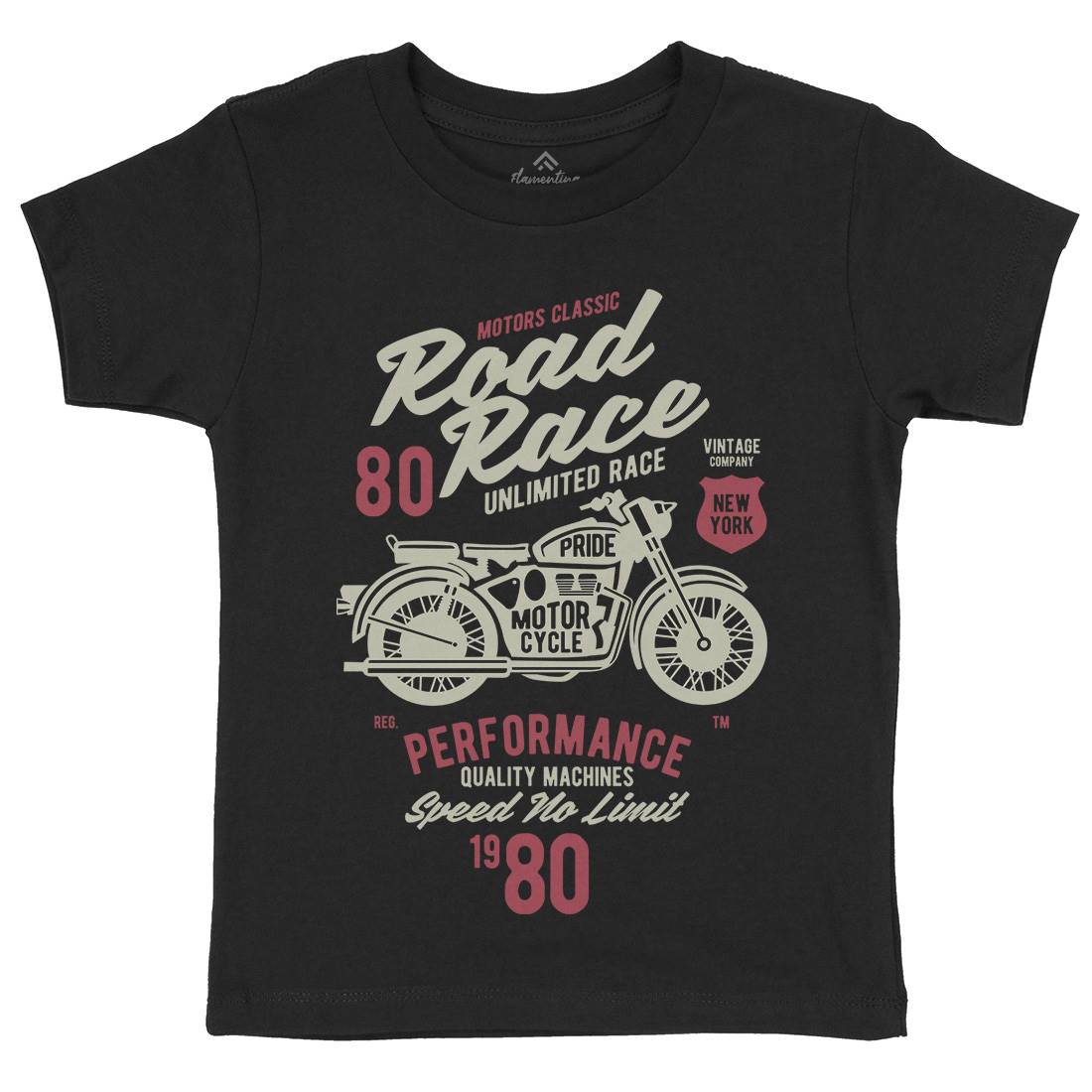 Road Race Kids Organic Crew Neck T-Shirt Motorcycles B441