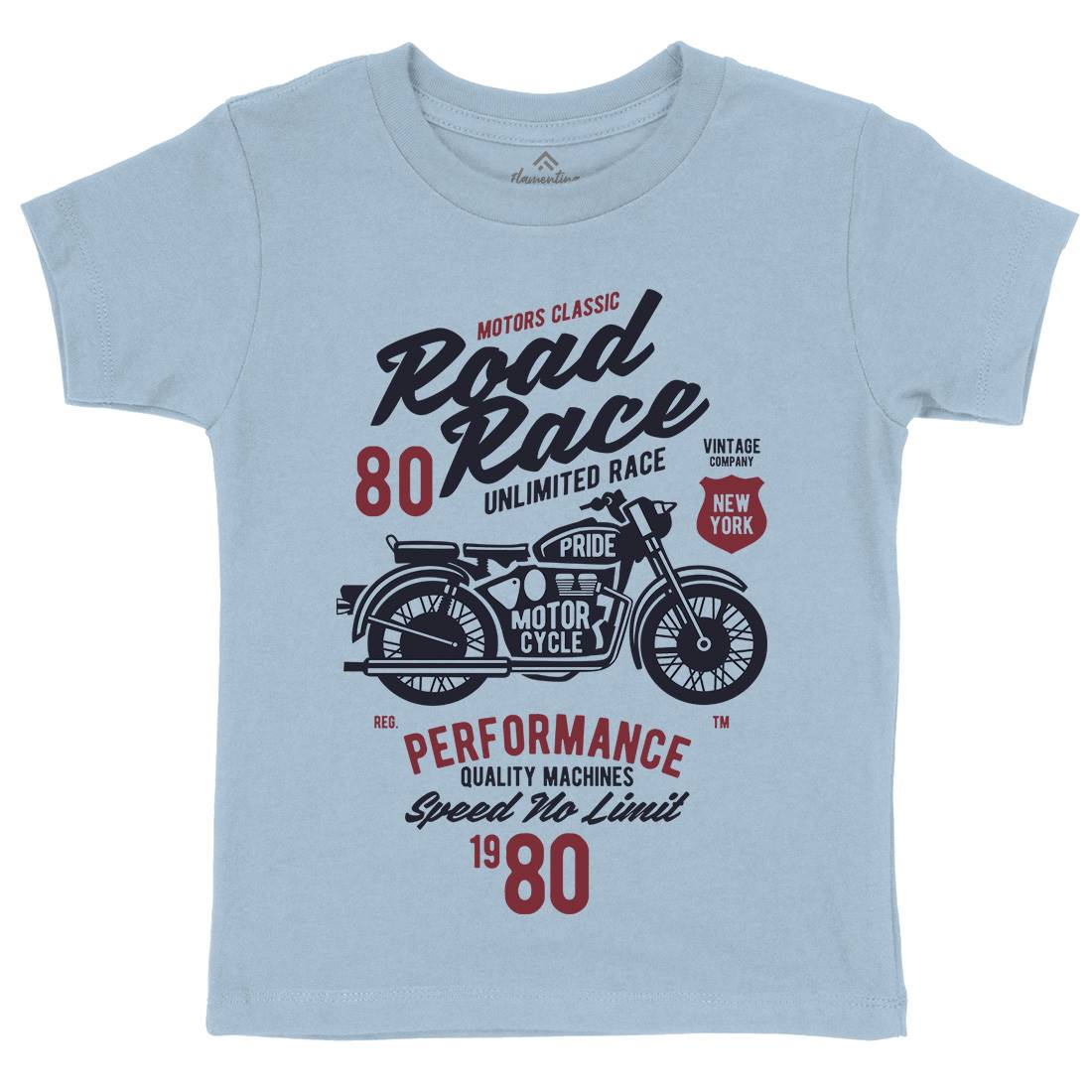 Road Race Kids Organic Crew Neck T-Shirt Motorcycles B441