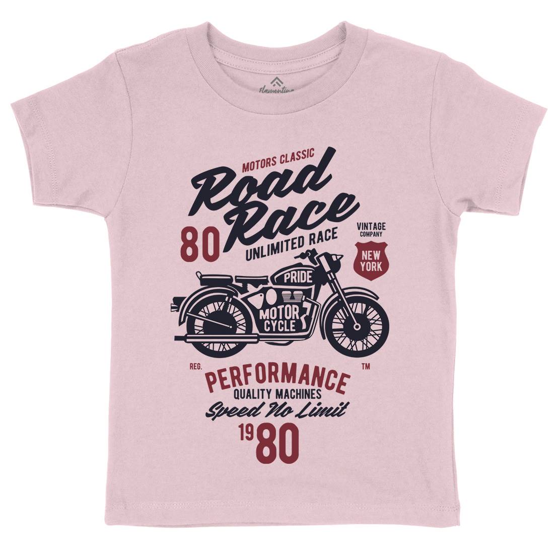 Road Race Kids Organic Crew Neck T-Shirt Motorcycles B441