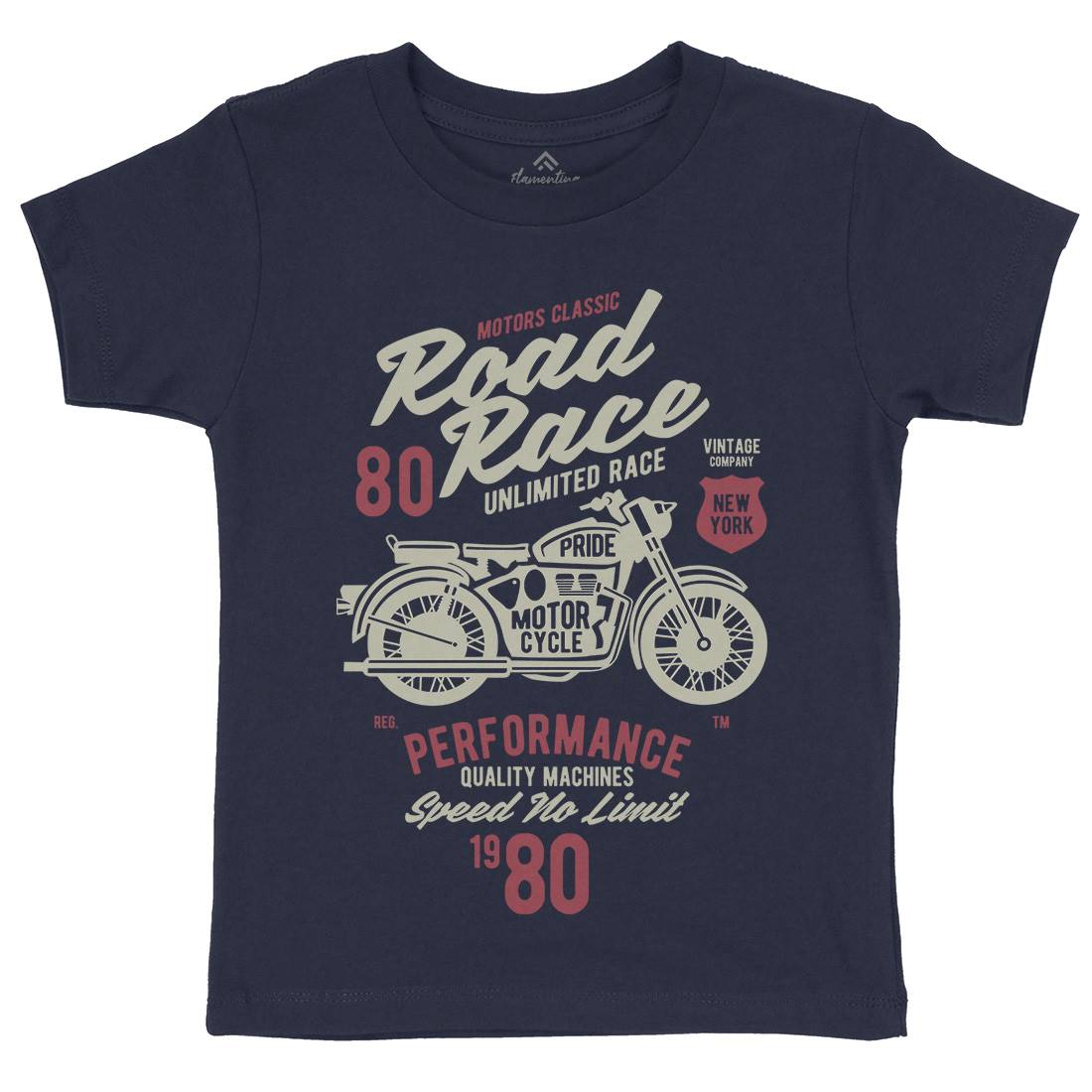 Road Race Kids Organic Crew Neck T-Shirt Motorcycles B441