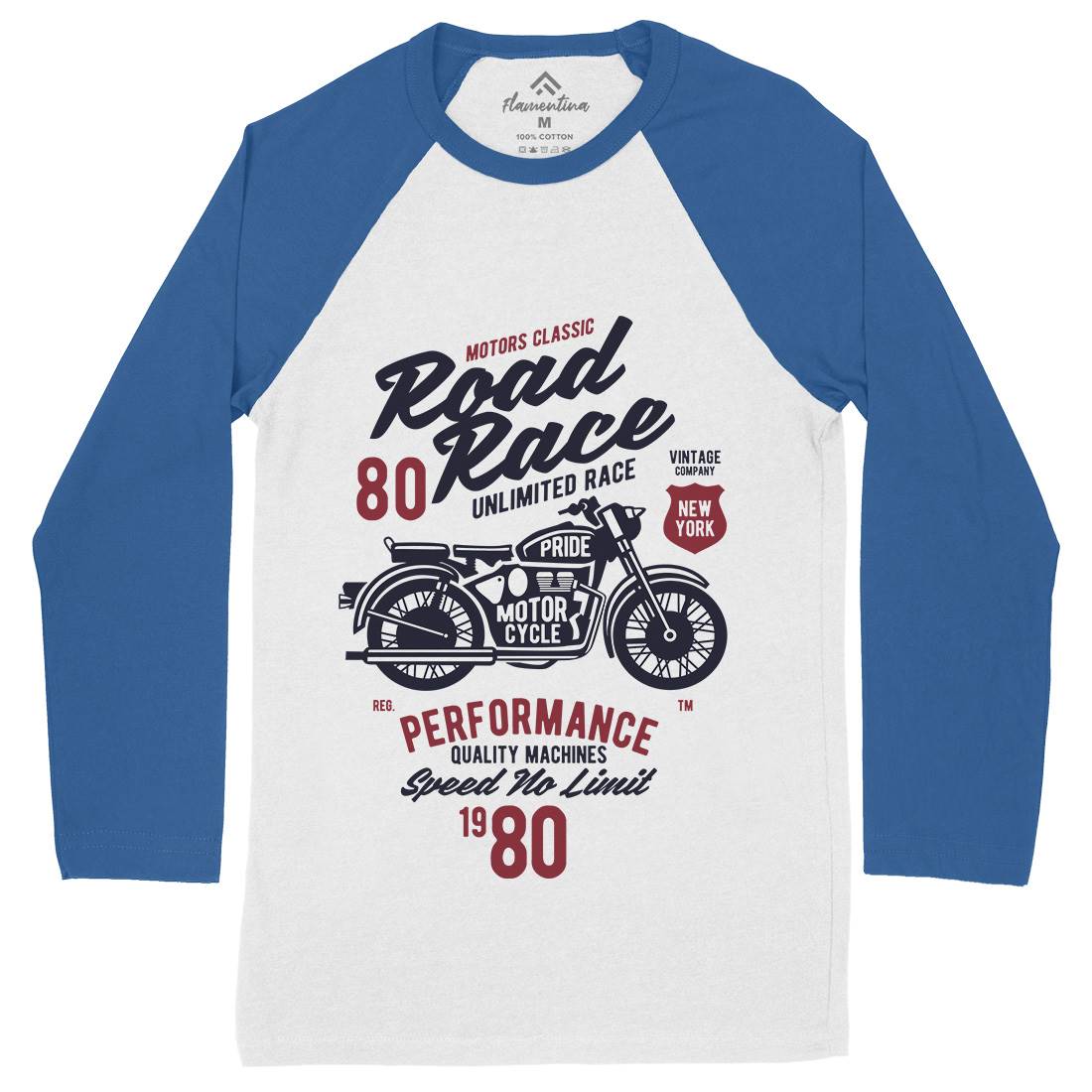 Road Race Mens Long Sleeve Baseball T-Shirt Motorcycles B441
