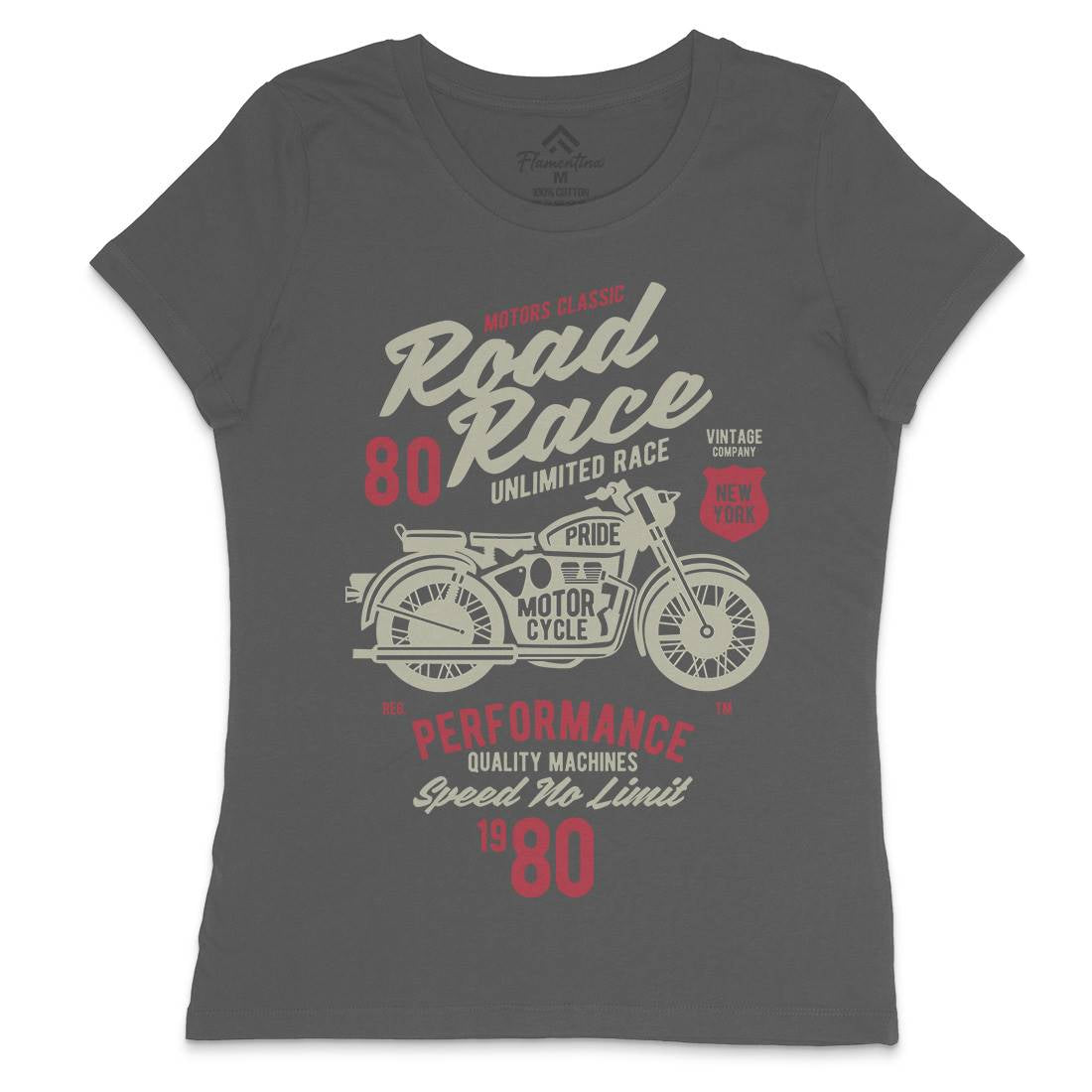 Road Race Womens Crew Neck T-Shirt Motorcycles B441