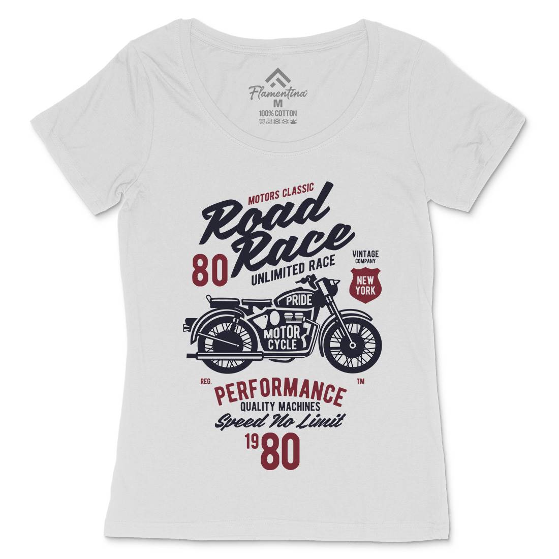 Road Race Womens Scoop Neck T-Shirt Motorcycles B441