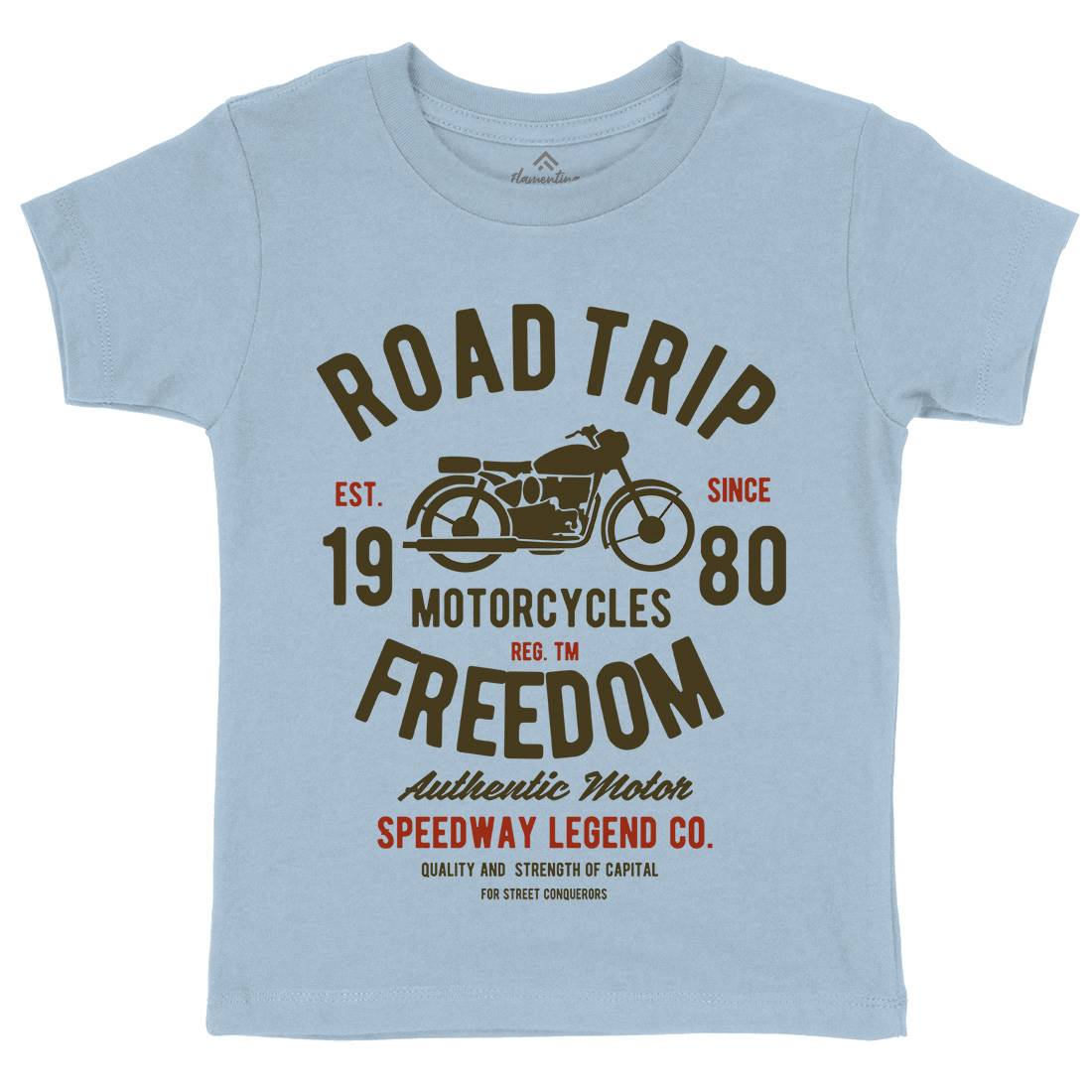 Road Trip Kids Organic Crew Neck T-Shirt Motorcycles B442
