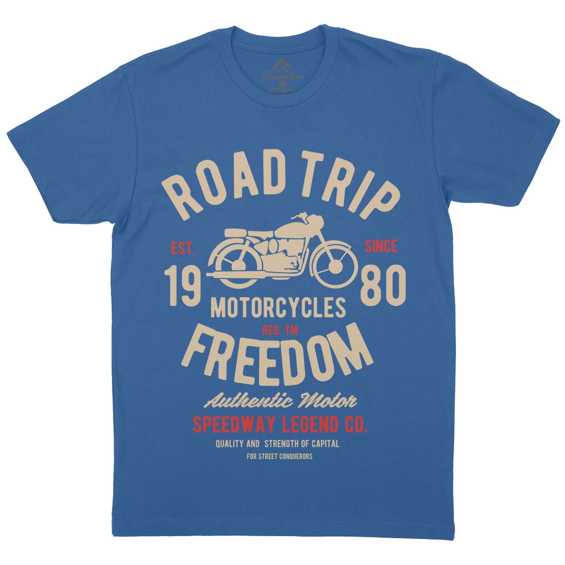 Road Trip Mens Organic Crew Neck T-Shirt Motorcycles B442
