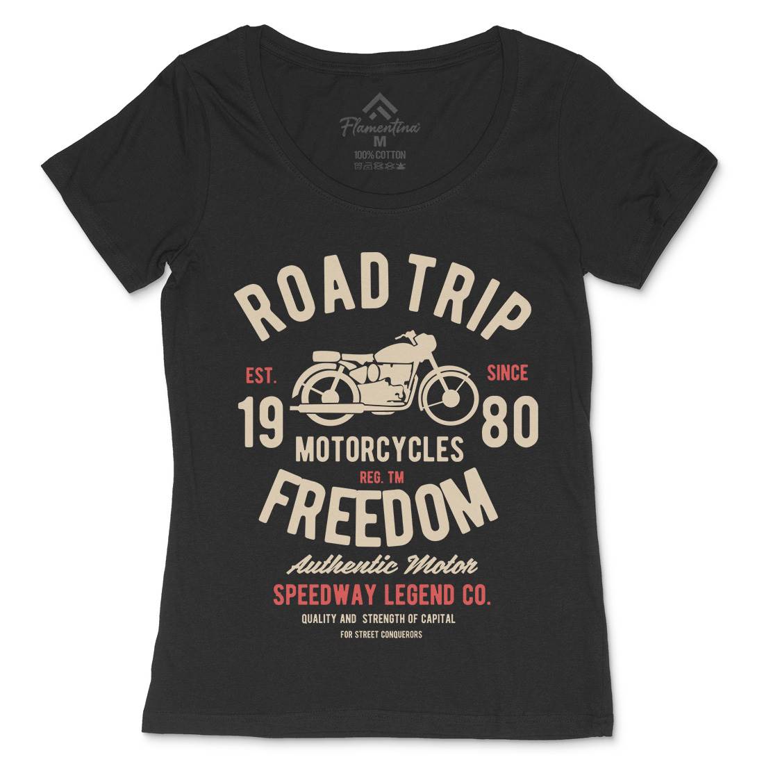 Road Trip Womens Scoop Neck T-Shirt Motorcycles B442